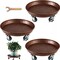 3 Packs Metal Plant Caddy with Wheels 13" Rolling Plant Stand Heavy Duty Plan